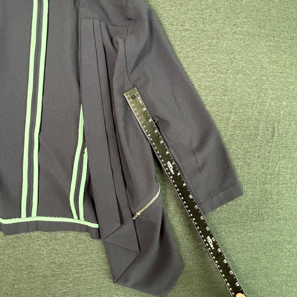 Umgee Waterfall Navy Open Blazer with Zipper and Turquoise Details Size M - Picture 10 of 10